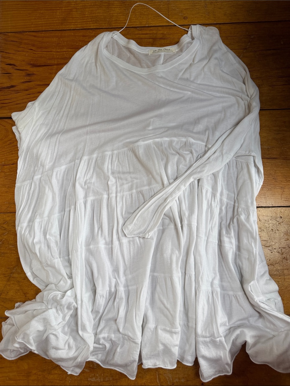 We The Free White Tiered Long Sleeve Baby Doll Dress